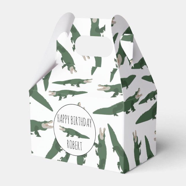Anpassat namn för Cute Alligator Crokodile Mönster Presentaskar (Framsidan Sidan)