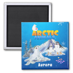 Anpassat namn för Cute Arktis-djur Magnet
