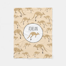 Anpassat namn för Cute Australian Kangaroo Mönster Fleecefilt