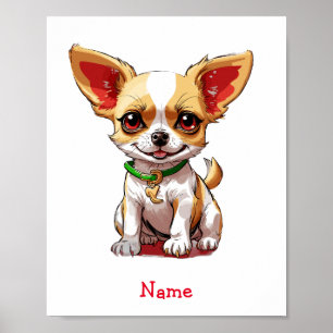 Anpassat namn för Cute Baby Chihuahua Poster