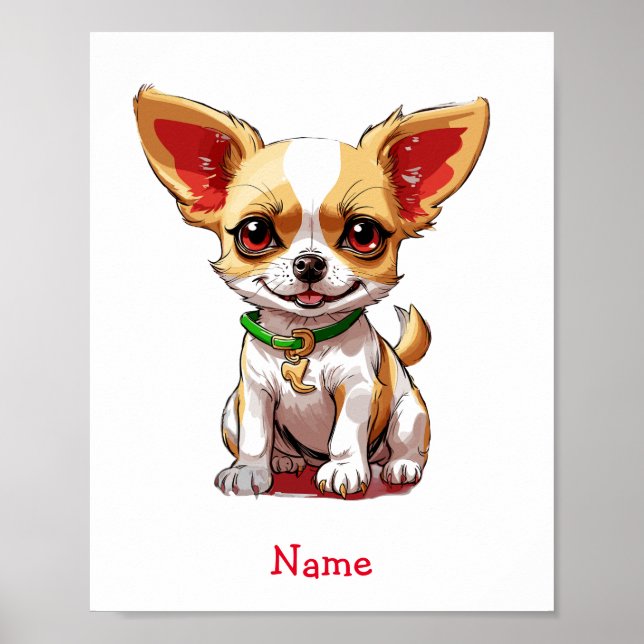 Anpassat namn för Cute Baby Chihuahua Poster (Framsidan)