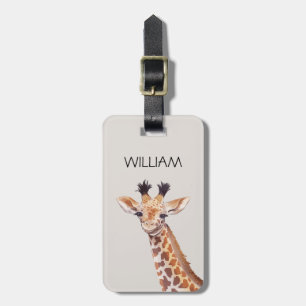 Anpassat namn för Cute Baby Giraffe Bagagebricka