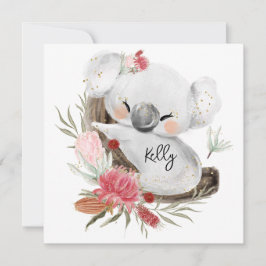 Anpassat namn för Cute Baby Koala Guld Speckle