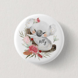 Anpassat namn för Cute Baby Koala Guld Speckle Knapp