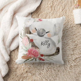 Anpassat namn för Cute Baby Koala Guld Speckle Kudde