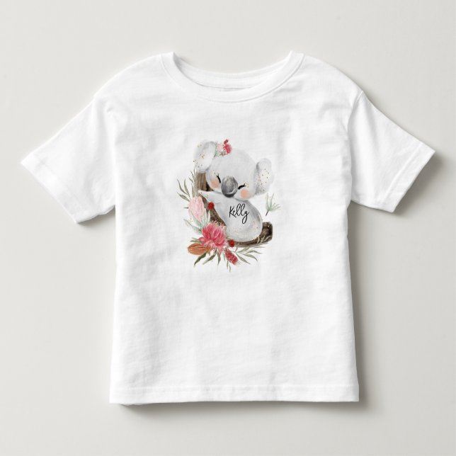 Anpassat namn för Cute Baby Koala Guld Speckle T Shirt (Framsida)