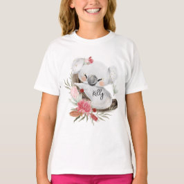 Anpassat namn för Cute Baby Koala Guld Speckle T Shirt