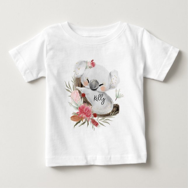Anpassat namn för Cute Baby Koala Guld Speckle T Shirt (Framsida)