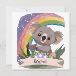 Anpassat namn för Cute Baby Koala Rainbow