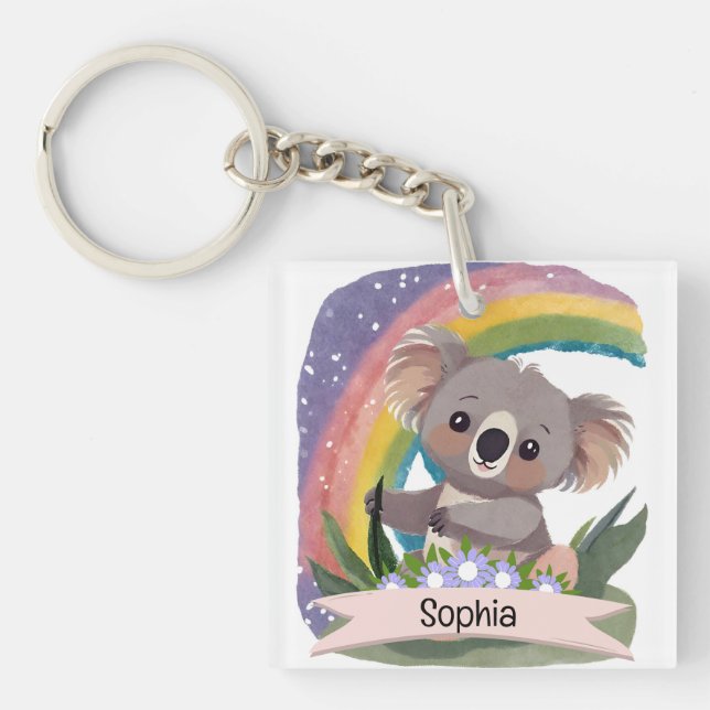 Anpassat namn för Cute Baby Koala Rainbow (Framsidan)