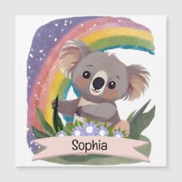 Anpassat namn för Cute Baby Koala Rainbow