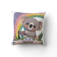 Anpassat namn för Cute Baby Koala Rainbow