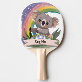 Anpassat namn för Cute Baby Koala Rainbow Pingisracket