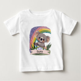 Anpassat namn för Cute Baby Koala Rainbow T Shirt
