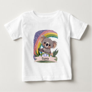 Anpassat namn för Cute Baby Koala Rainbow T Shirt