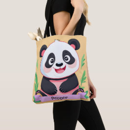 Anpassat namn för Cute Baby Panda Tygkasse