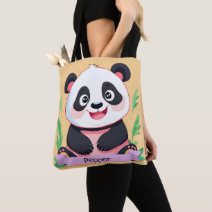 Anpassat namn för Cute Baby Panda Tygkasse