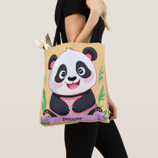 Anpassat namn för Cute Baby Panda Tygkasse