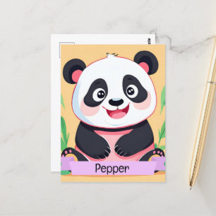 Anpassat namn för Cute Baby Panda Vykort