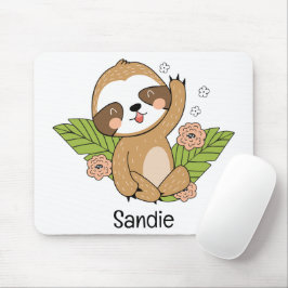 Anpassat namn för Cute Baby Sloth Musmatta