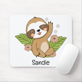 Anpassat namn för Cute Baby Sloth Musmatta