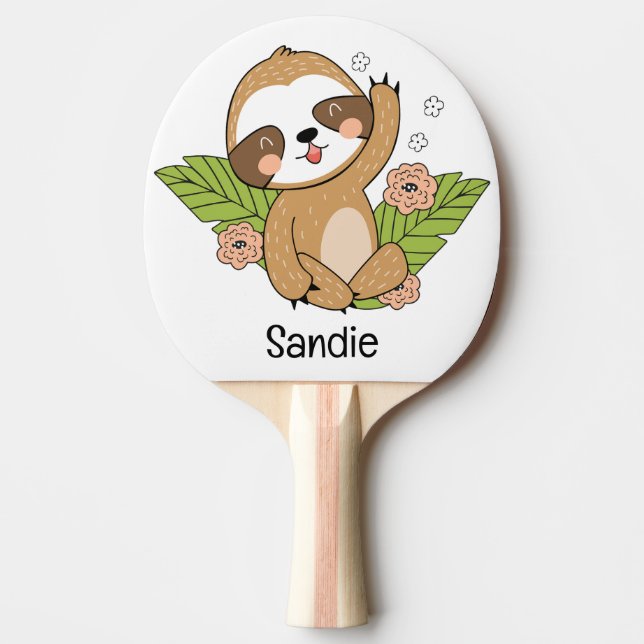 Anpassat namn för Cute Baby Sloth Pingisracket (Framsidan)
