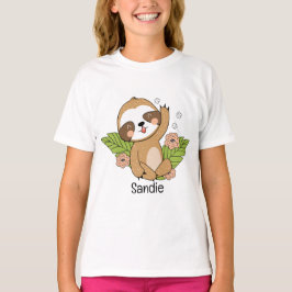 Anpassat namn för Cute Baby Sloth T Shirt