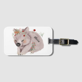 Anpassat namn för Cute Baby Wombat Guld Speckle Bagagebricka