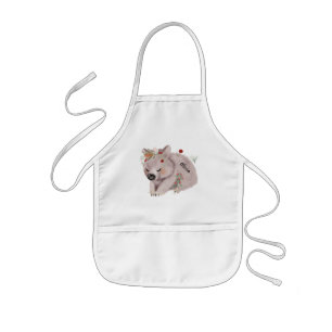 Anpassat namn för Cute Baby Wombat Guld Speckle Barnförkläde