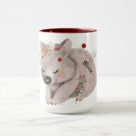 Anpassat namn för Cute Baby Wombat Guld Speckle Mugg