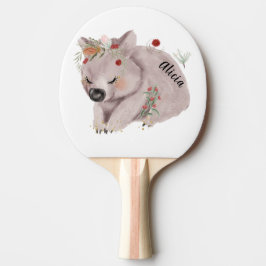 Anpassat namn för Cute Baby Wombat Guld Speckle Pingisracket