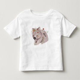 Anpassat namn för Cute Baby Wombat Guld Speckle T Shirt