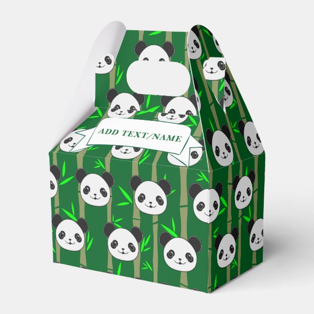Anpassat namn för Cute Bamboo Panda Mönster Presentaskar (Framsidan Sidan)