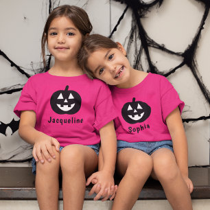 Anpassat namn för Cute Black Pumpkin Halloween T Shirt