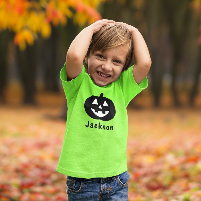 Anpassat namn för Cute Black Pumpkin Halloween T Shirt (Skapare uppladdad)