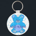 Anpassat namn för Cute Blue-Nalle vattenfärg Nyckelring<br><div class="desc">Cute baby har vattenfärg. Vit bakgrund. Nyckelkedjor för anpassningsbar. Redigera namn om du vill anpassa. Tanken på björn älskare i alla åldrar.</div>