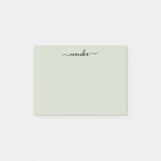 Anpassat namn för Cute Bright-Grönt Post-it Block (Framsida)