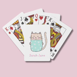 Anpassat namn för Cute Cat-Personlig Casinokort