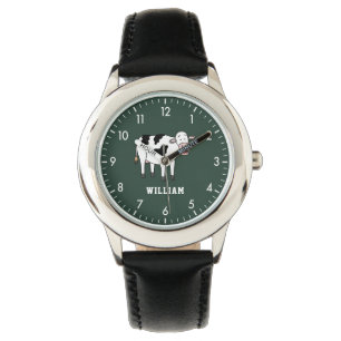 Anpassat namn för Cute Cow-Personlig Back to schoo Armbandsur