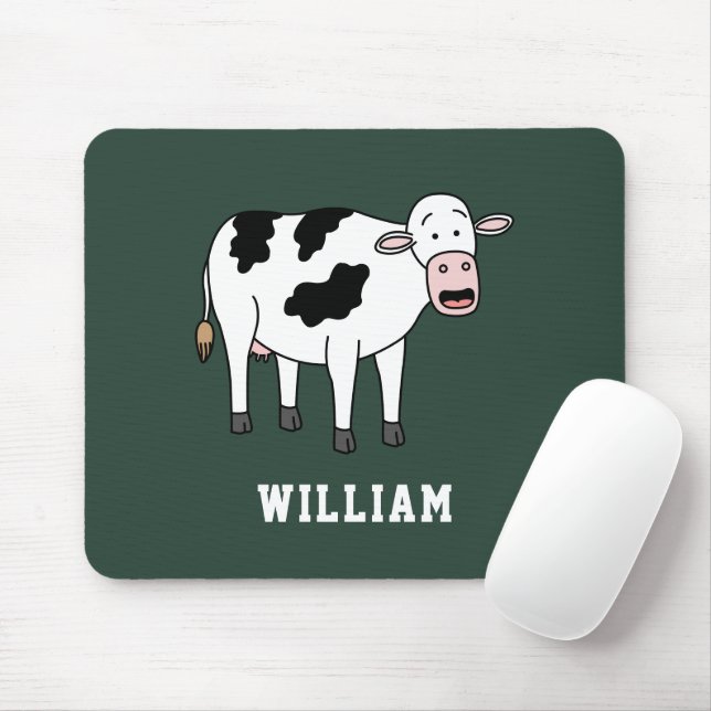 Anpassat namn för Cute Cow-Personlig Back to schoo Musmatta (Med mus)