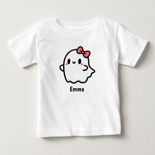 Anpassat namn för Cute Ghost Halloween T Shirt (Framsida)