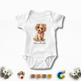 Anpassat namn för Cute Golden Retriever Puppy Wate T Shirt