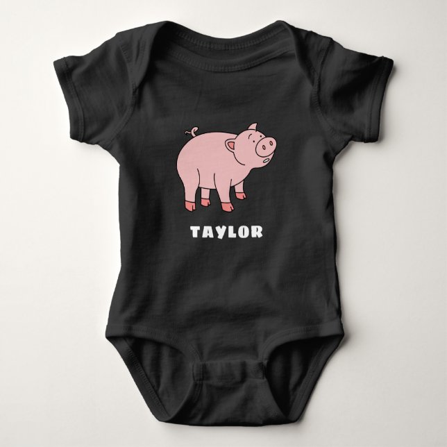 Anpassat namn för Cute Gris-unika Personliger T Shirt (Framsida)