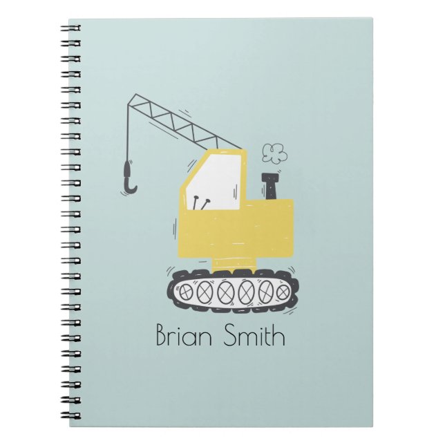 Anpassat namn för Cute Gult Crane Illustration Anteckningsbok (Framsidan)