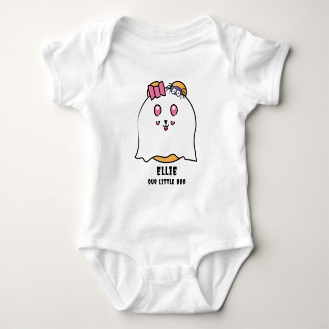 Anpassat namn för Cute Halloween Little Boo Girl G T Shirt (Framsida)