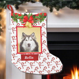 Anpassat namn för Cute Hund Photo-julklapp Liten Julstrumpa