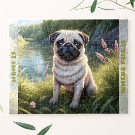 Anpassat namn för Cute Hund Pug Puppy Pussel
