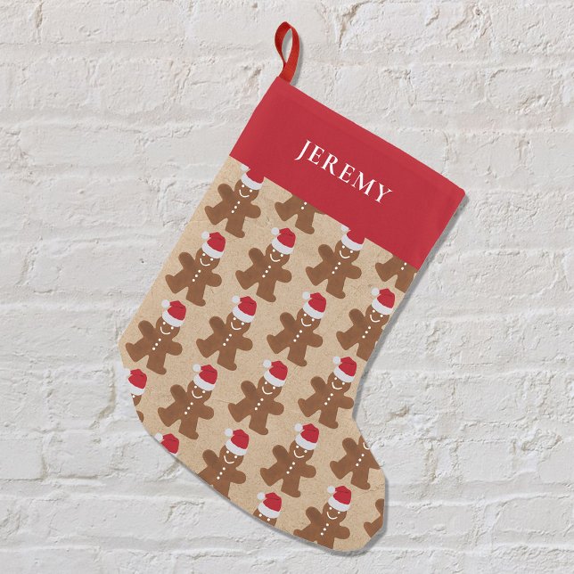 Anpassat namn för Cute Jul Pepparkaksgubbe Cookies Liten Julstrumpa (Skapare uppladdad)