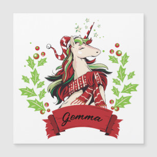 Anpassat namn för Cute Jul Unicorn