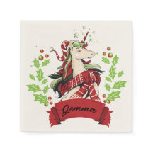 Anpassat namn för Cute Jul Unicorn